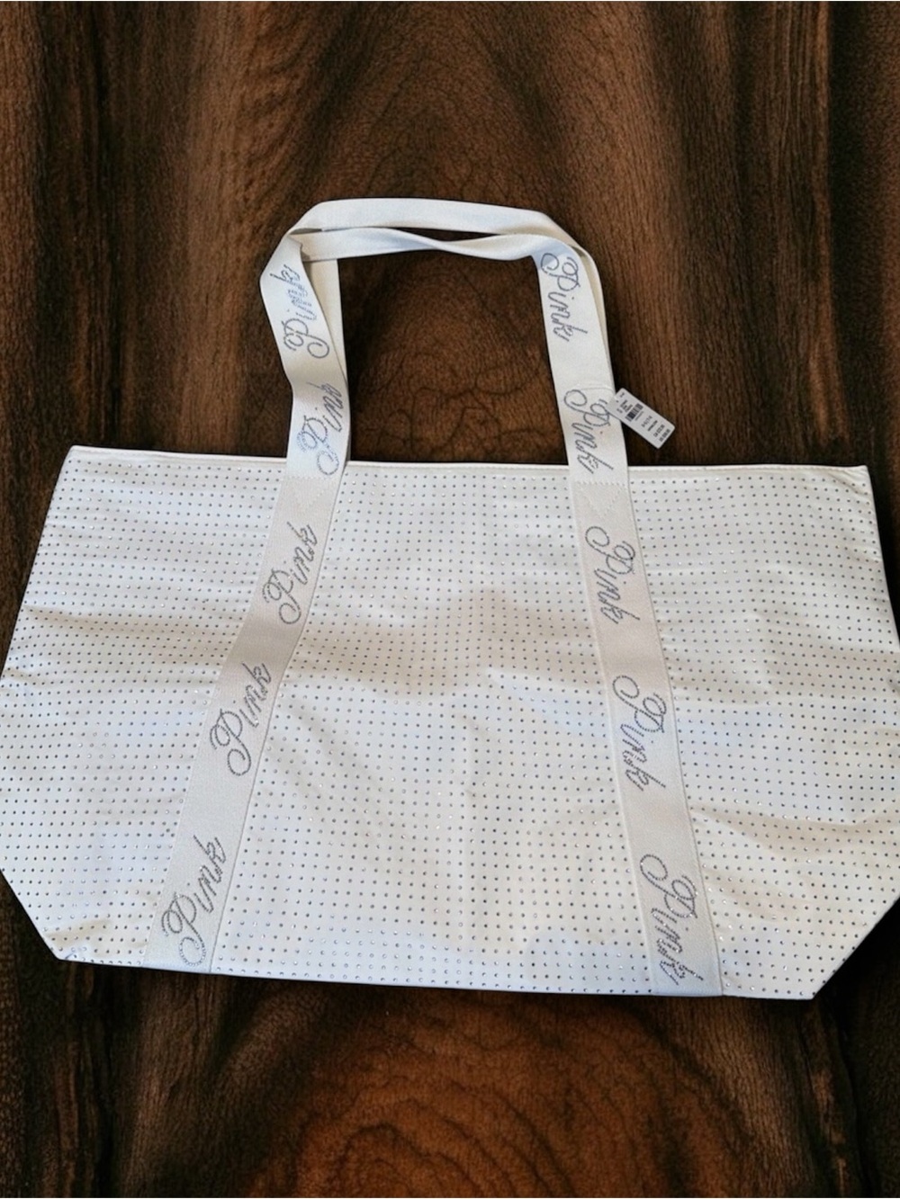Victoria’s Secret White Rhinestone Bling Tote NWT